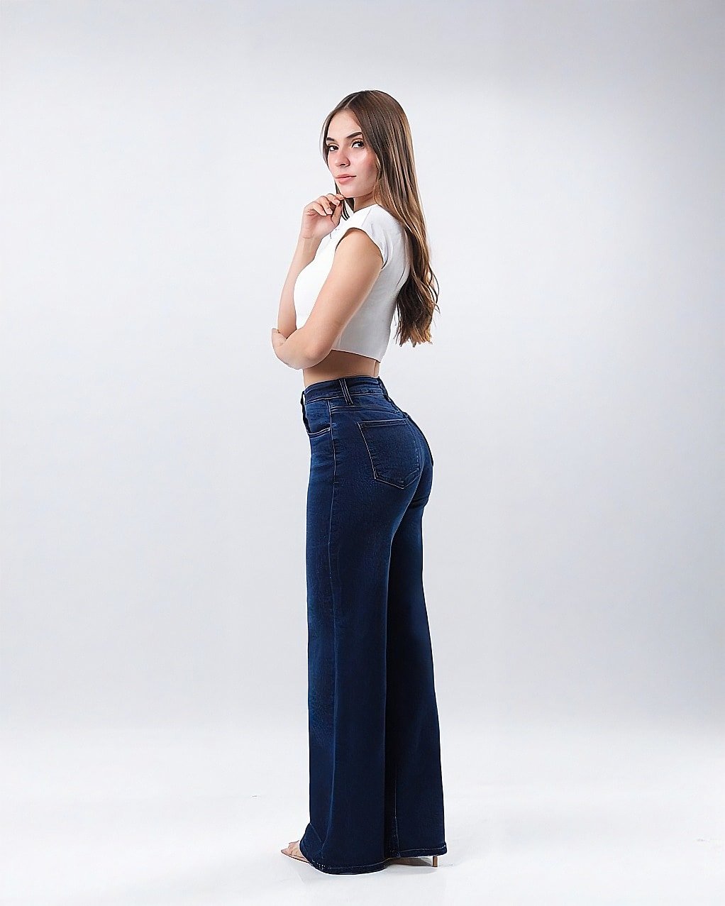 Jeans Wide Leg Azul Oscuro para Mujer - ROXANZ