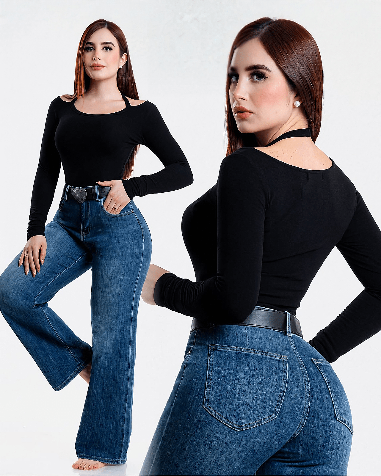 Jeans Wide Leg de Mujer Tiro Alto Azul Confort - ROXANZ
