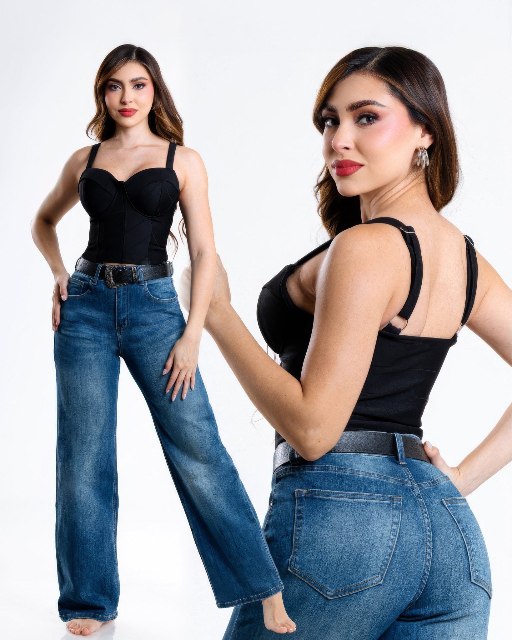 Jeans Wide Leg de Mujer Tiro Alto Confort Moda Casual - ROXANZ