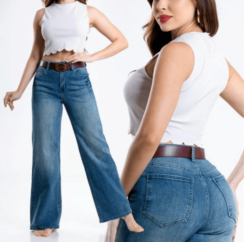 Jeans Wide Leg de Mujer Tiro Alto Confort Moda Casual - ROXANZ