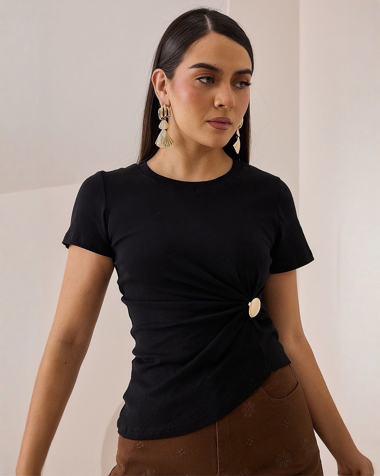 Playera Manga Corta Botón