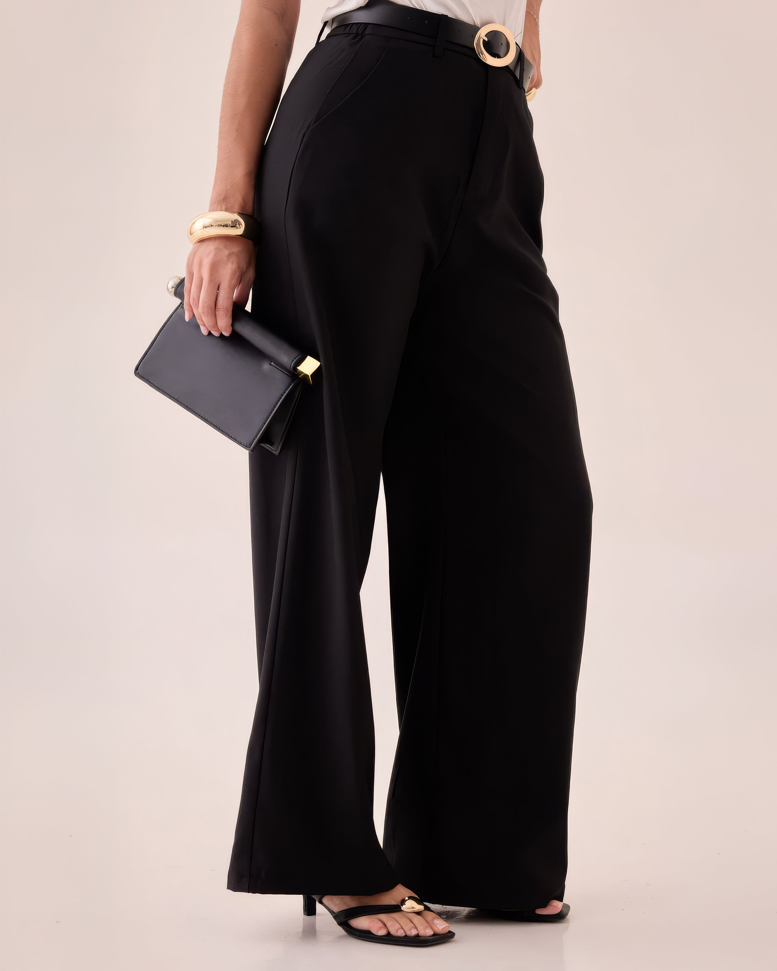 Pantalón Vestir Wide Leg Negro