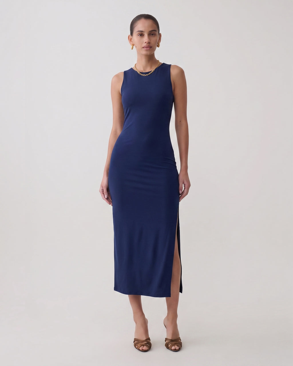 Vestido Maxi Ajustado Tinto