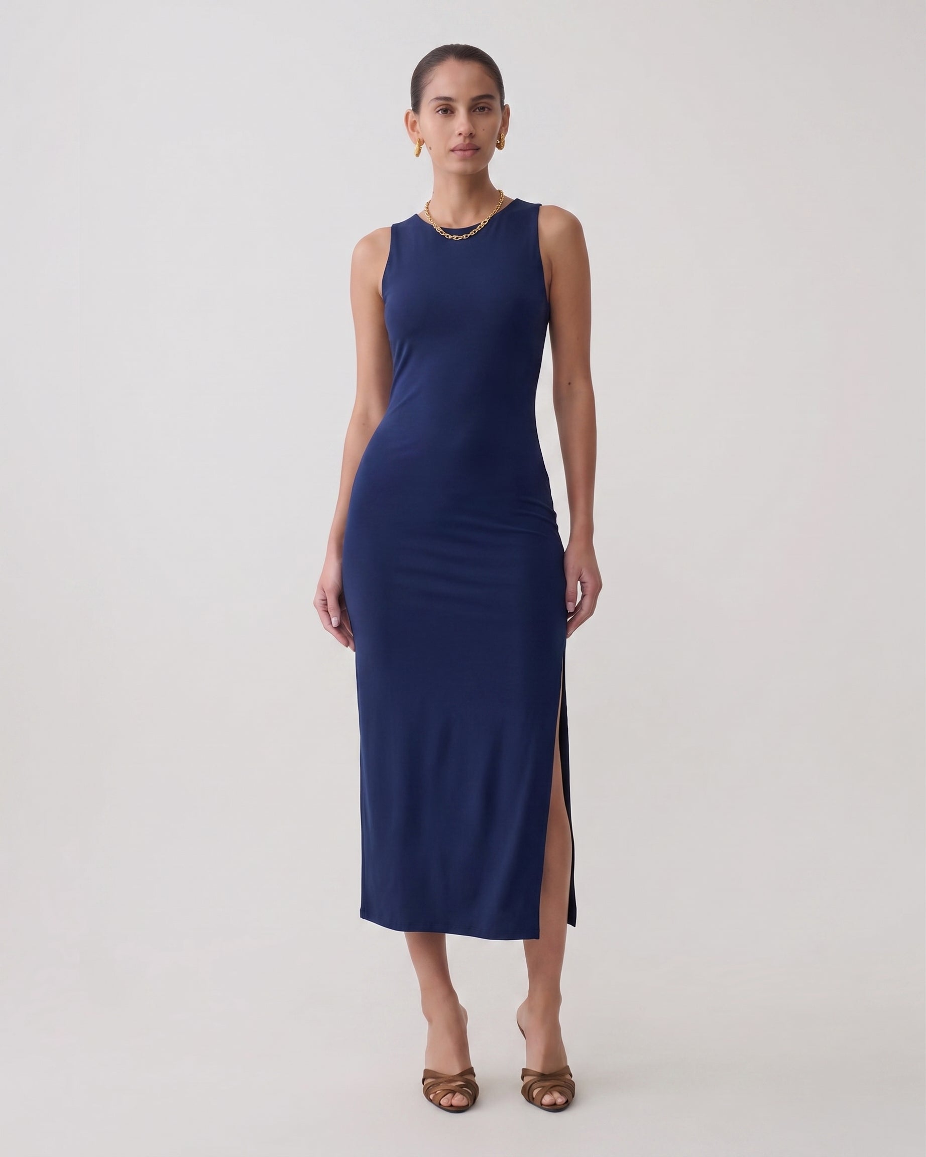Vestido Maxi Ajustado Tinto