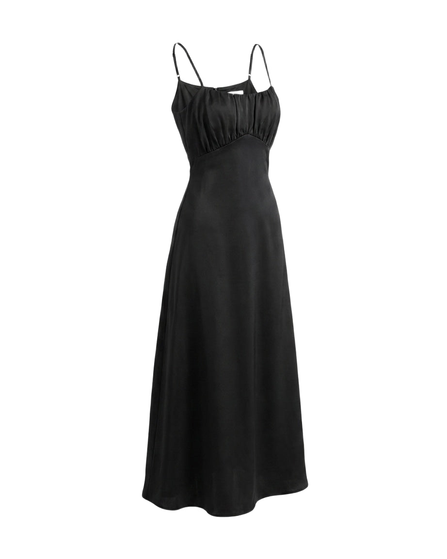 Vestido Satinado Largo Casual