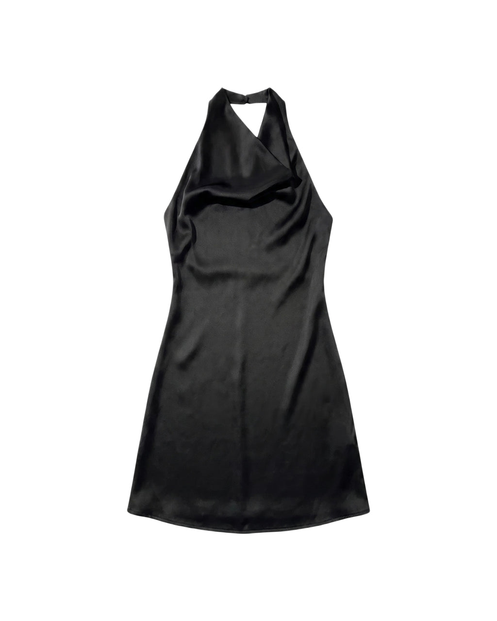 Vestido Halter Satinado Vino Negro