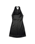 Vestido Halter Satinado Vino Negro