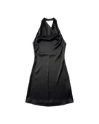 Vestido Halter Satinado Vino Negro