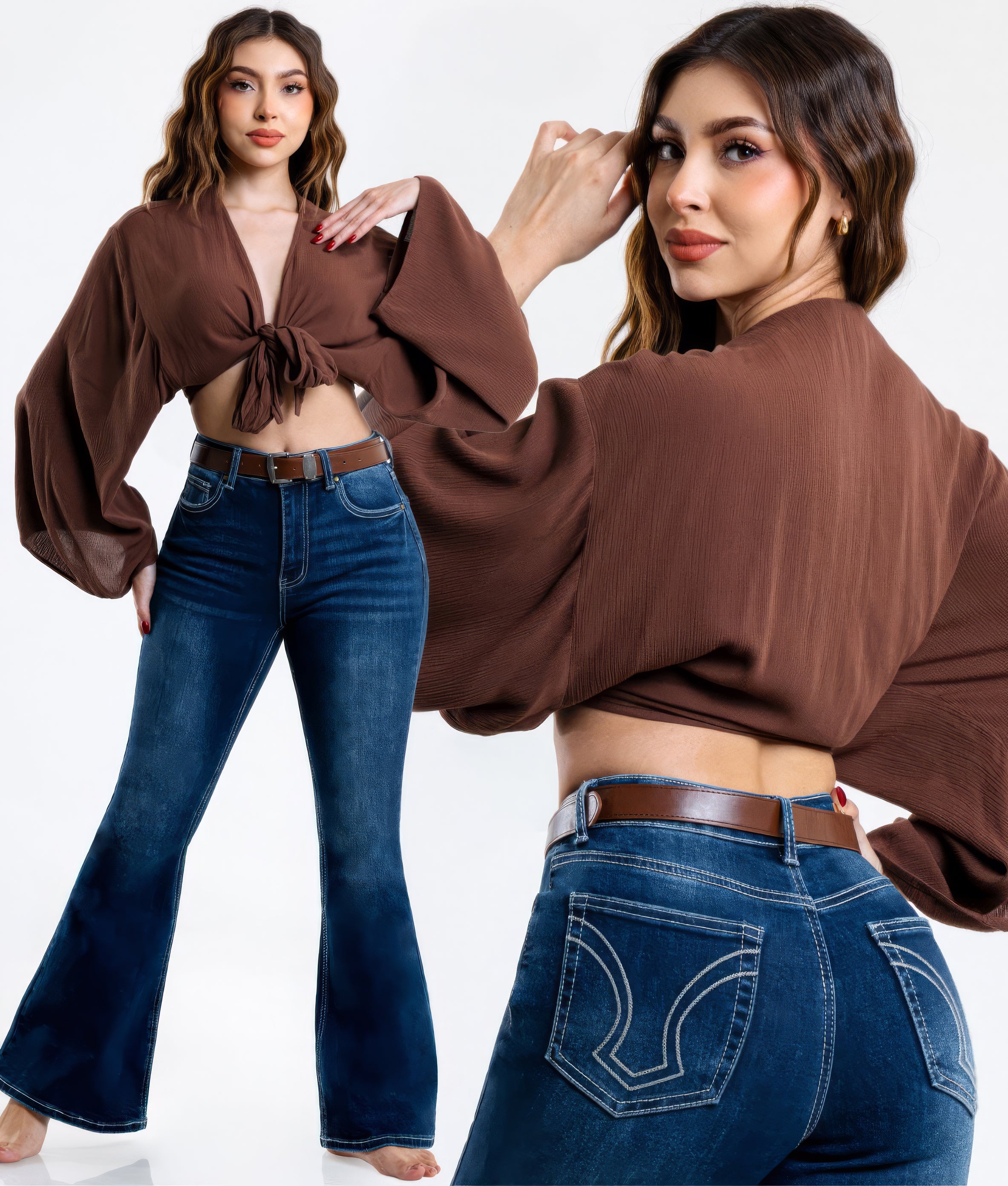 Jeans Campana Mezclilla Mujer