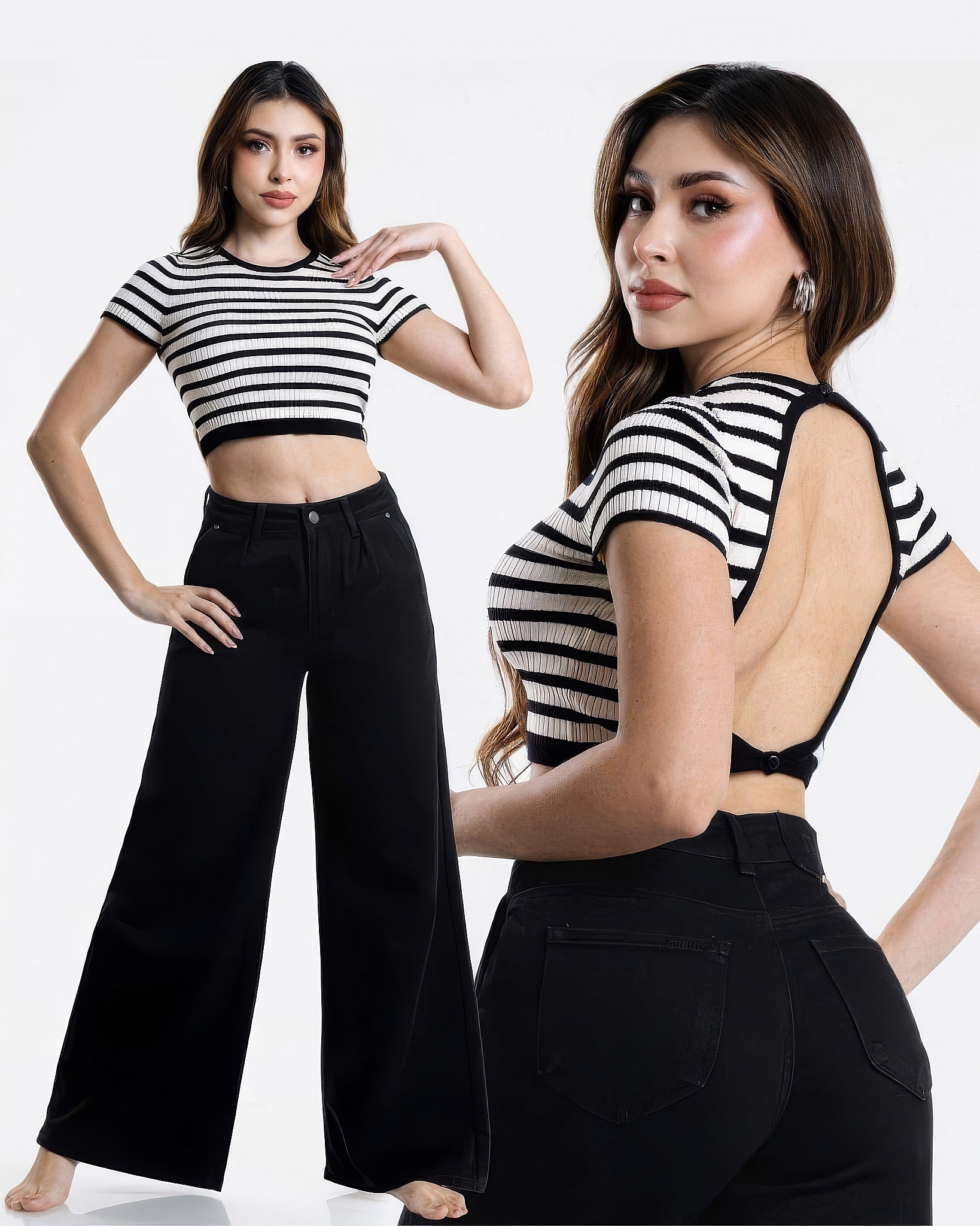 Jeans Wide Leg Negro