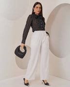 Blusa Manga Larga Lunares