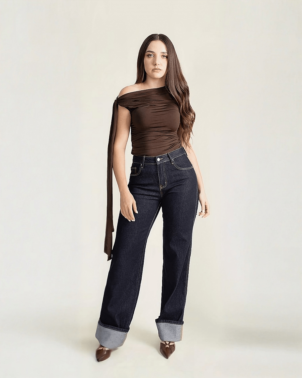 Jeans Wide Leg Oscuro