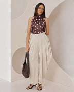 Blusa Satinada Estampado Lunares