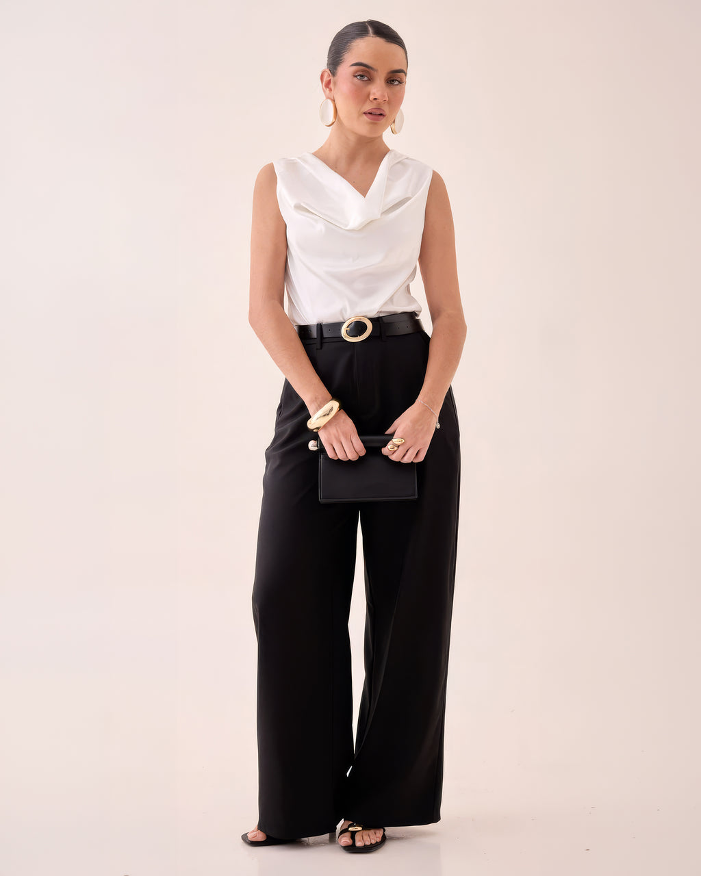 Pantalón Vestir Wide Leg Negro