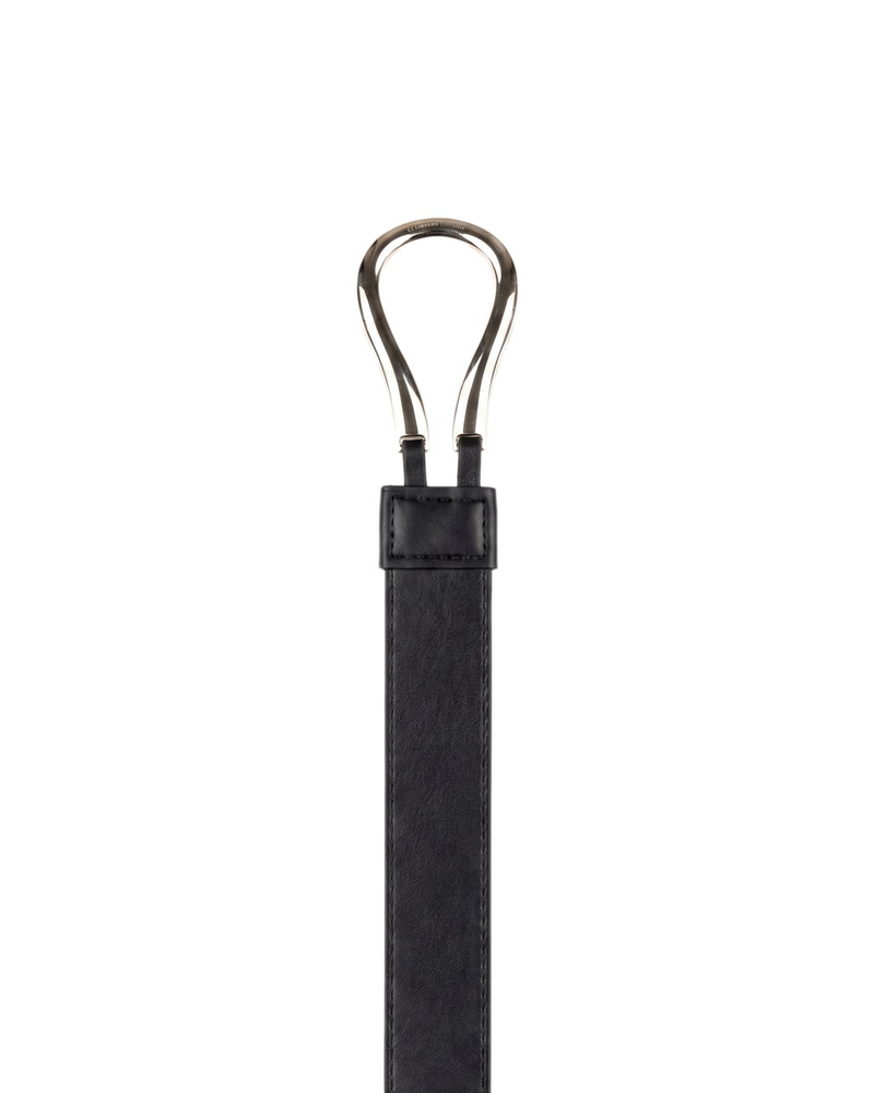 Cinto Cuero Negro Hebilla Ovalada Unitalla Negro