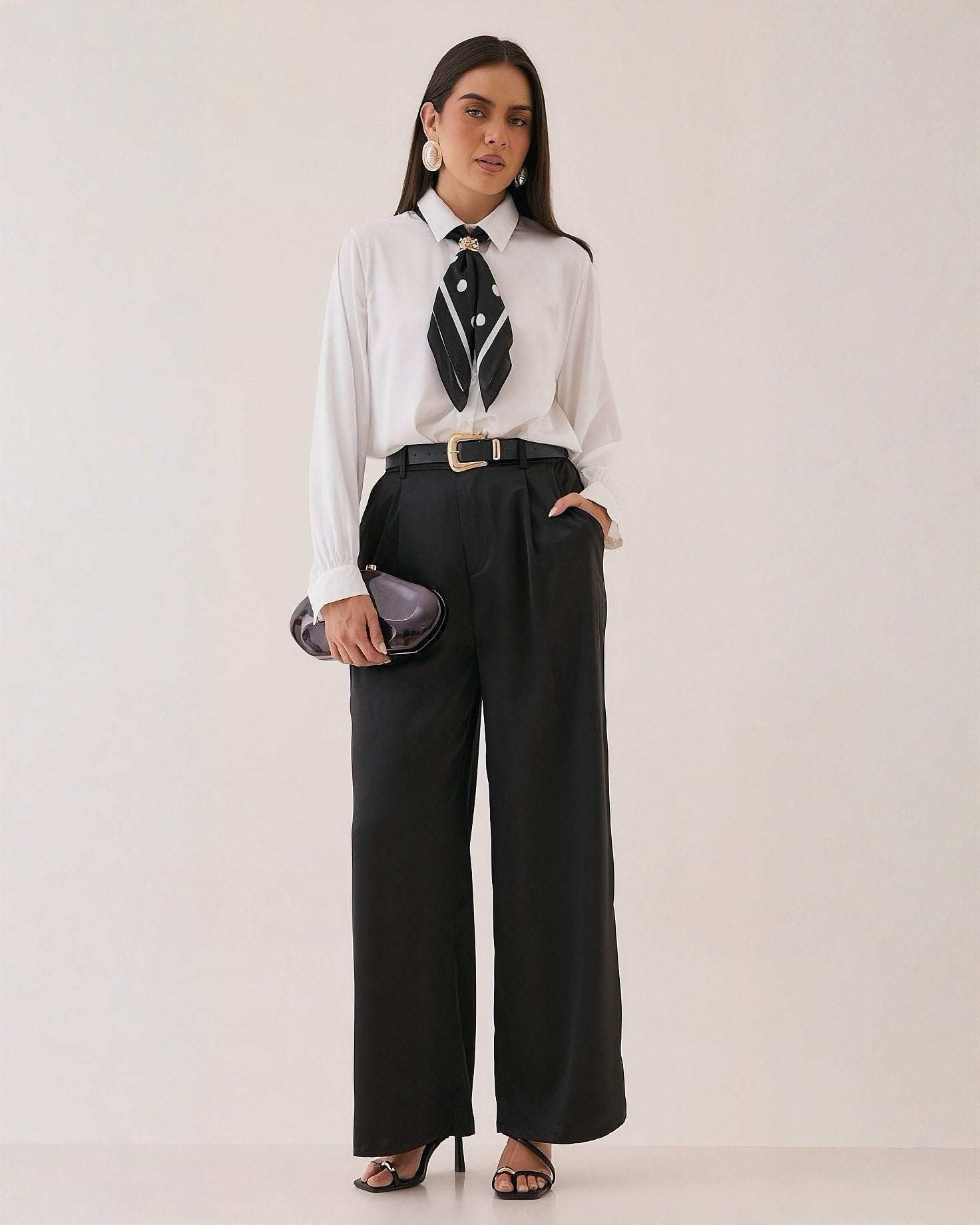 Pantalón Wide Leg Liso Elegante