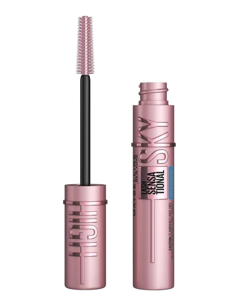 Maybelline, Mascara de pestañas lavable y brinda alargamiento Lash Sensational Sky High negro, 6ml - Roxanz