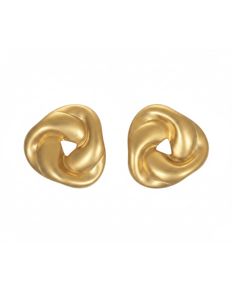 Aretes Nudo Dorados Elegantes U Dorado