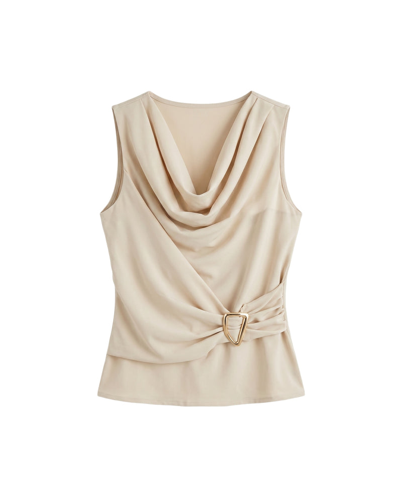 Blusa Herraje Casual S Beige