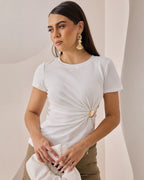 Playera Manga Corta Botón