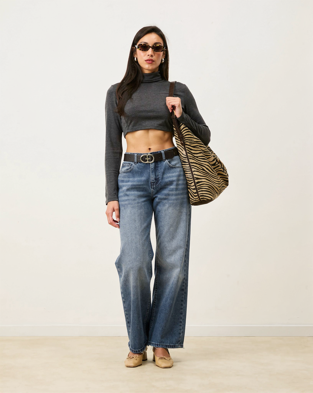 Jeans Straight Wide Confort Mezclilla Azul