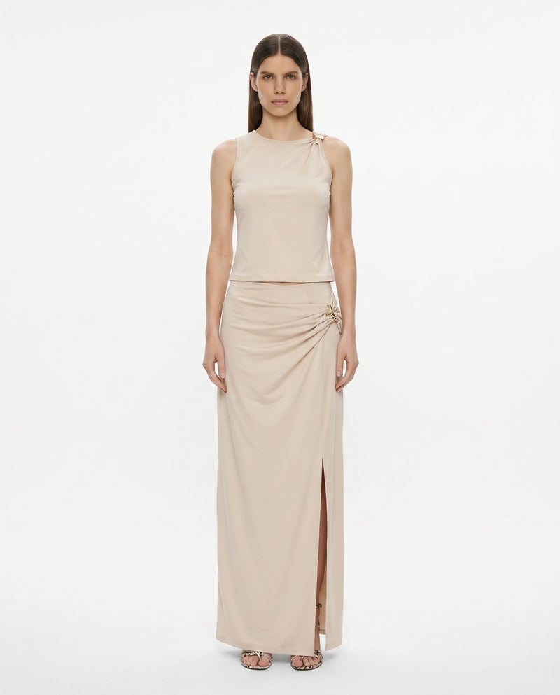 Conjunto Falda Top S Beige