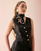 Conjunto de Chaleco Corto Botones Mujer