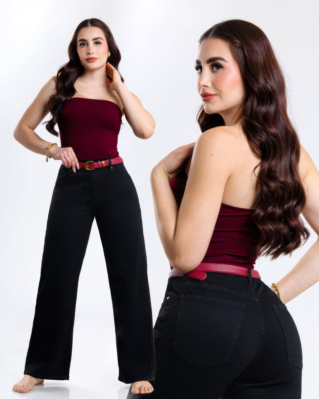 Jeans Wide Leg Negro