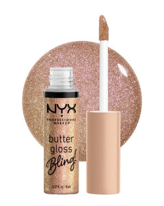 Nyx Professional Makeup, Butter Gloss Bling, Brillo de Labios - Roxanz