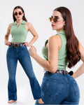 Jeans Campana Mezclilla Azul Oscuro
