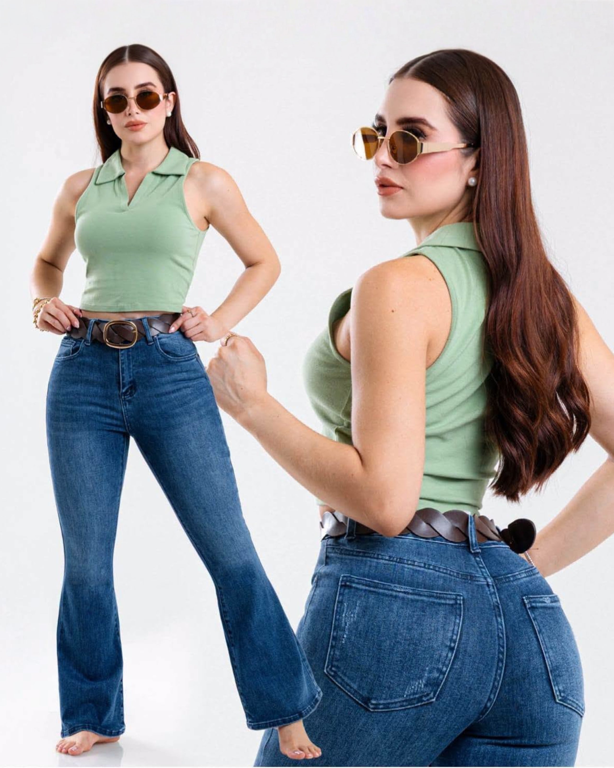Jeans Campana Mezclilla Azul Oscuro