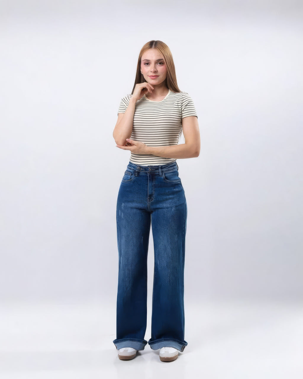 Jeans Palazzo Mezclilla Azul Oscuro
