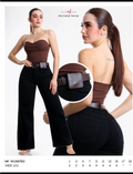 Jeans Wide Leg Mezclilla Negro Cinto