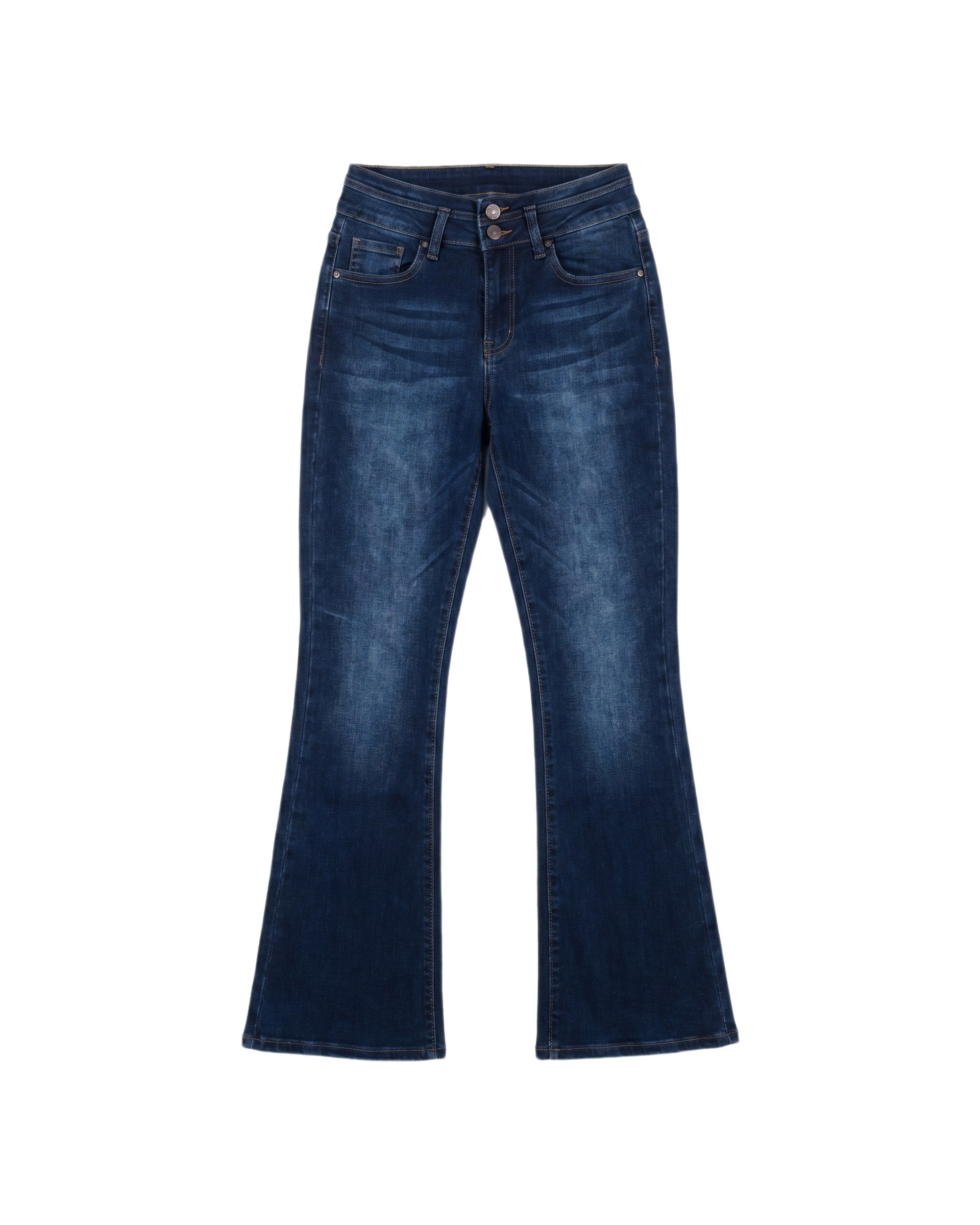 Jeans de Campana Con 2 Botones