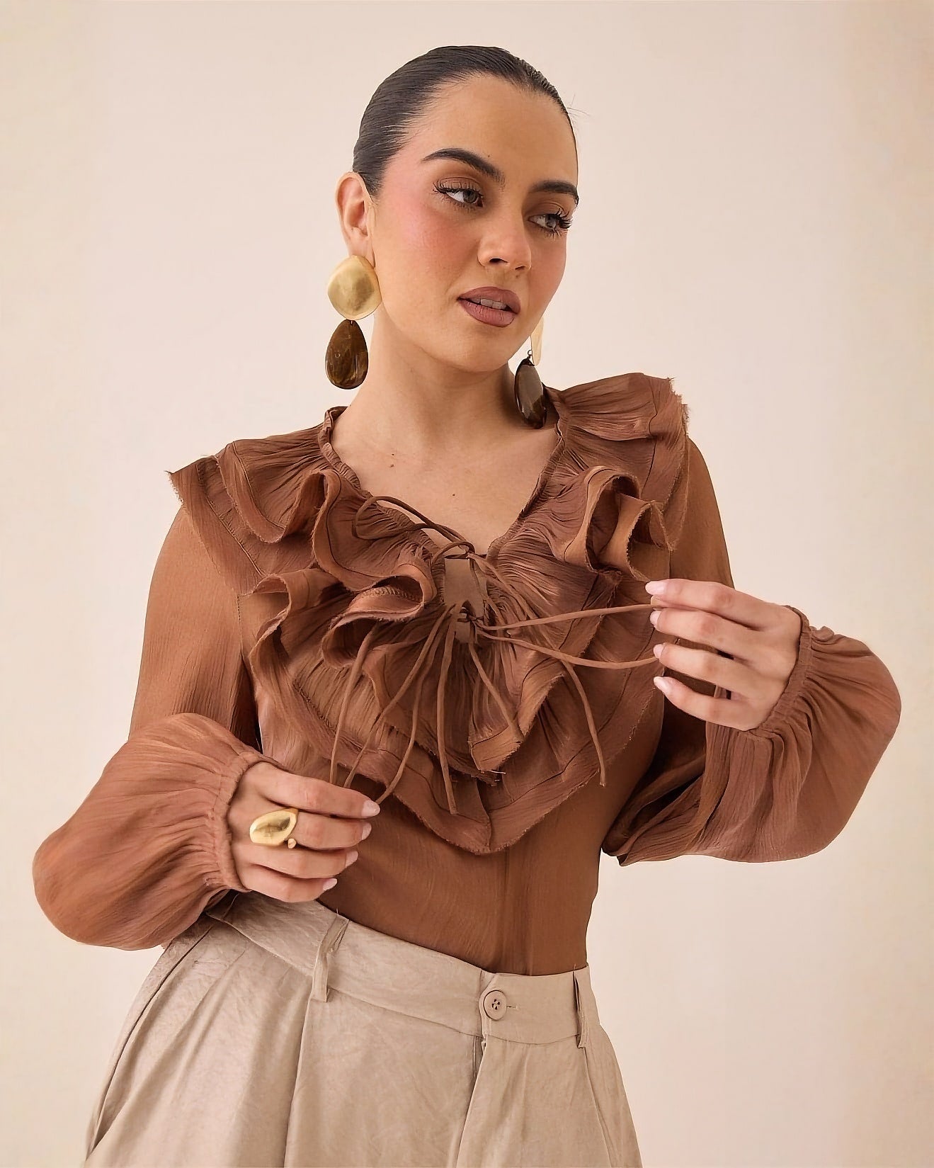 Blusa Manga Larga Casual