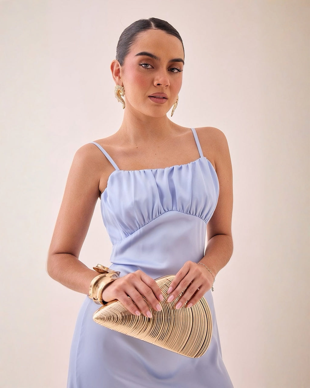 Vestido Satinado Largo Casual