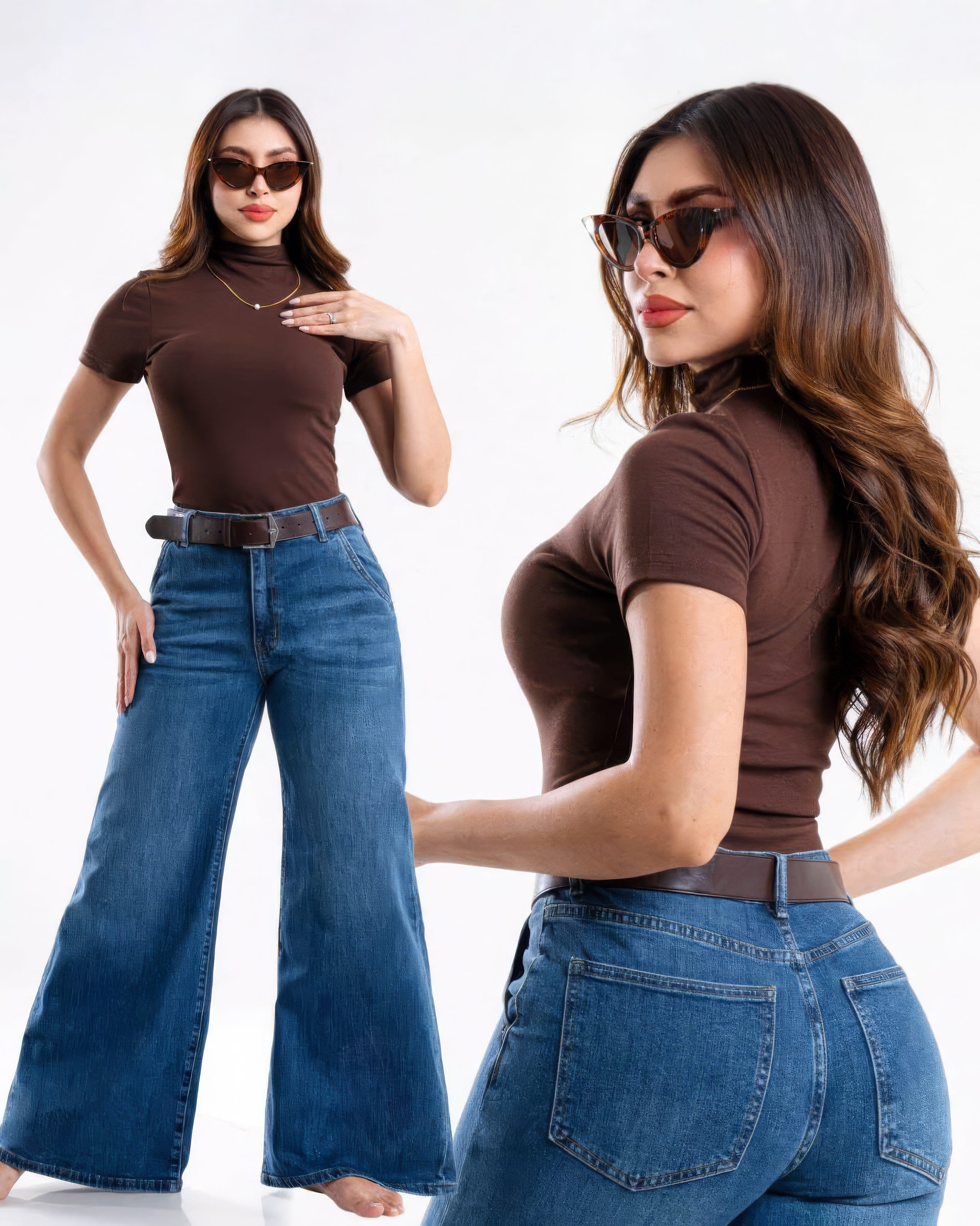Jeans Loose Flare Mezclilla Azul