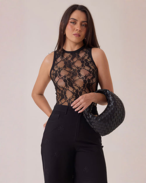 Blusa de Encaje Sin Mangas