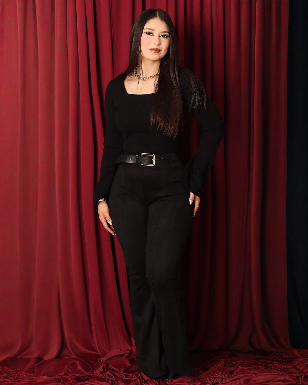 Pantalón Campana de Gamuza para Mujer Elegante y Moderno - ROXANZ