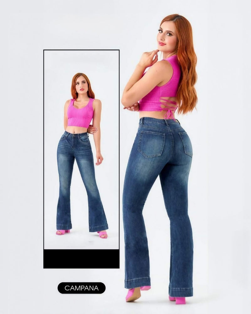 Pantalón de Campana de Mezclilla MF099 - ROXANZ