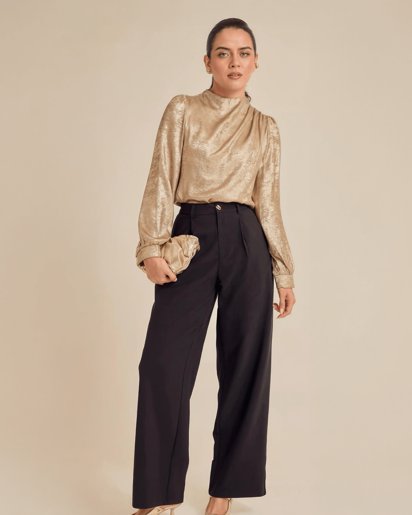 Pantalón de Vestir Con Pinzas - ROXANZ