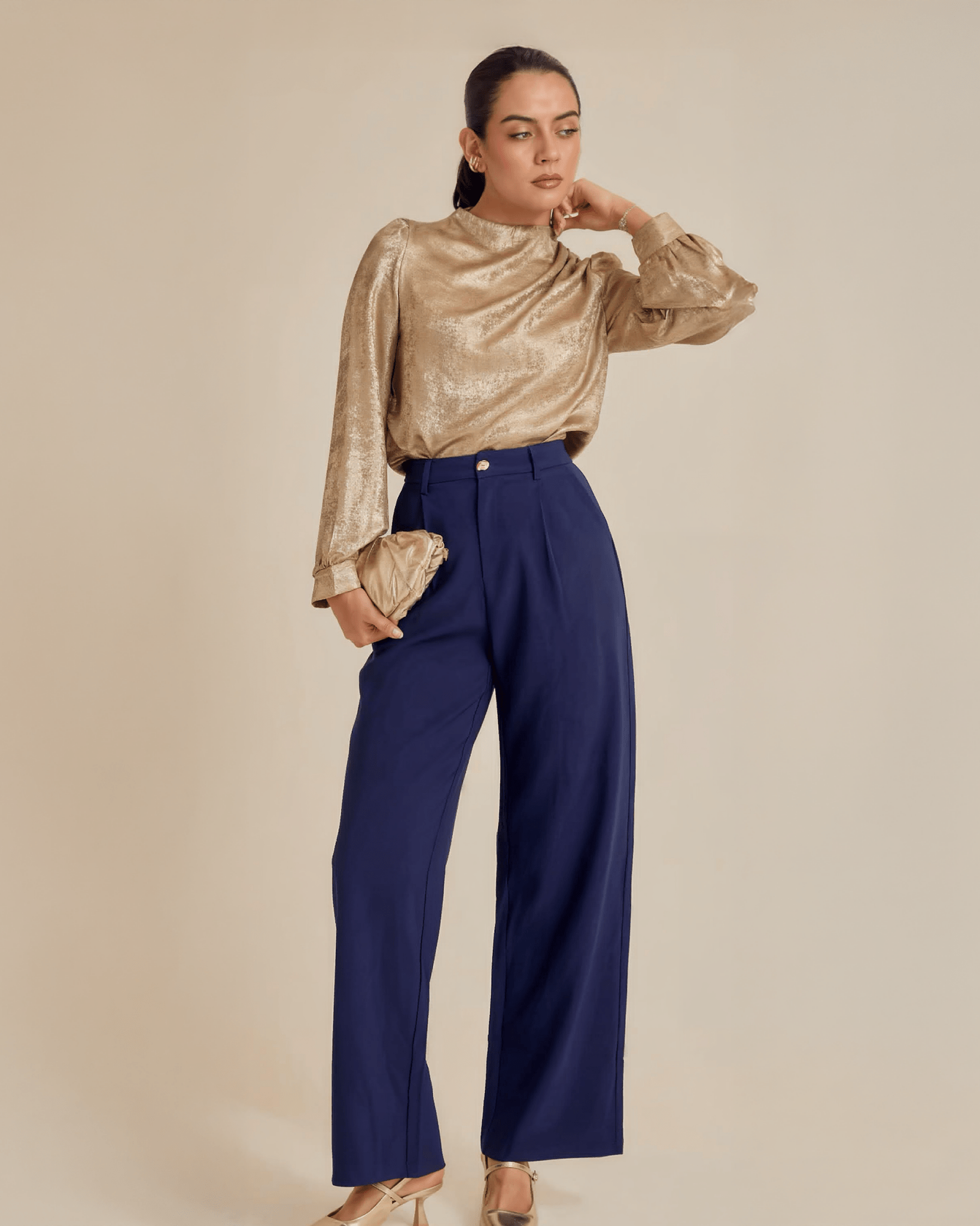Pantalón de Vestir Con Pinzas - ROXANZ