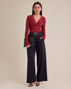 Pantalón Palazzo de Mujer con Cinturón Elegante - ROXANZ