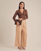 Pantalón Palazzo de Mujer con Cinturón Elegante - ROXANZ