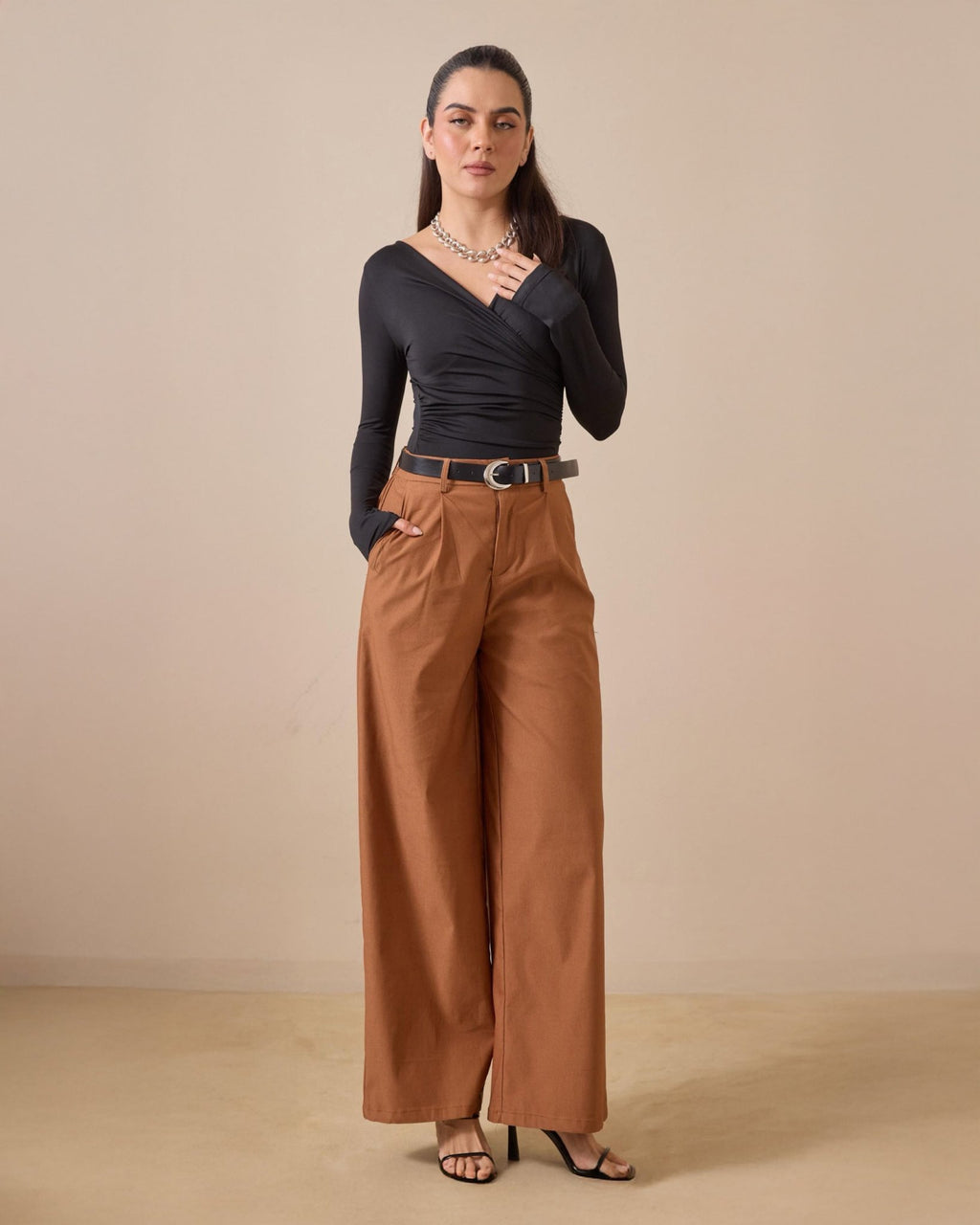 Pantalón Palazzo de Tiro Alto para Mujer - ROXANZ