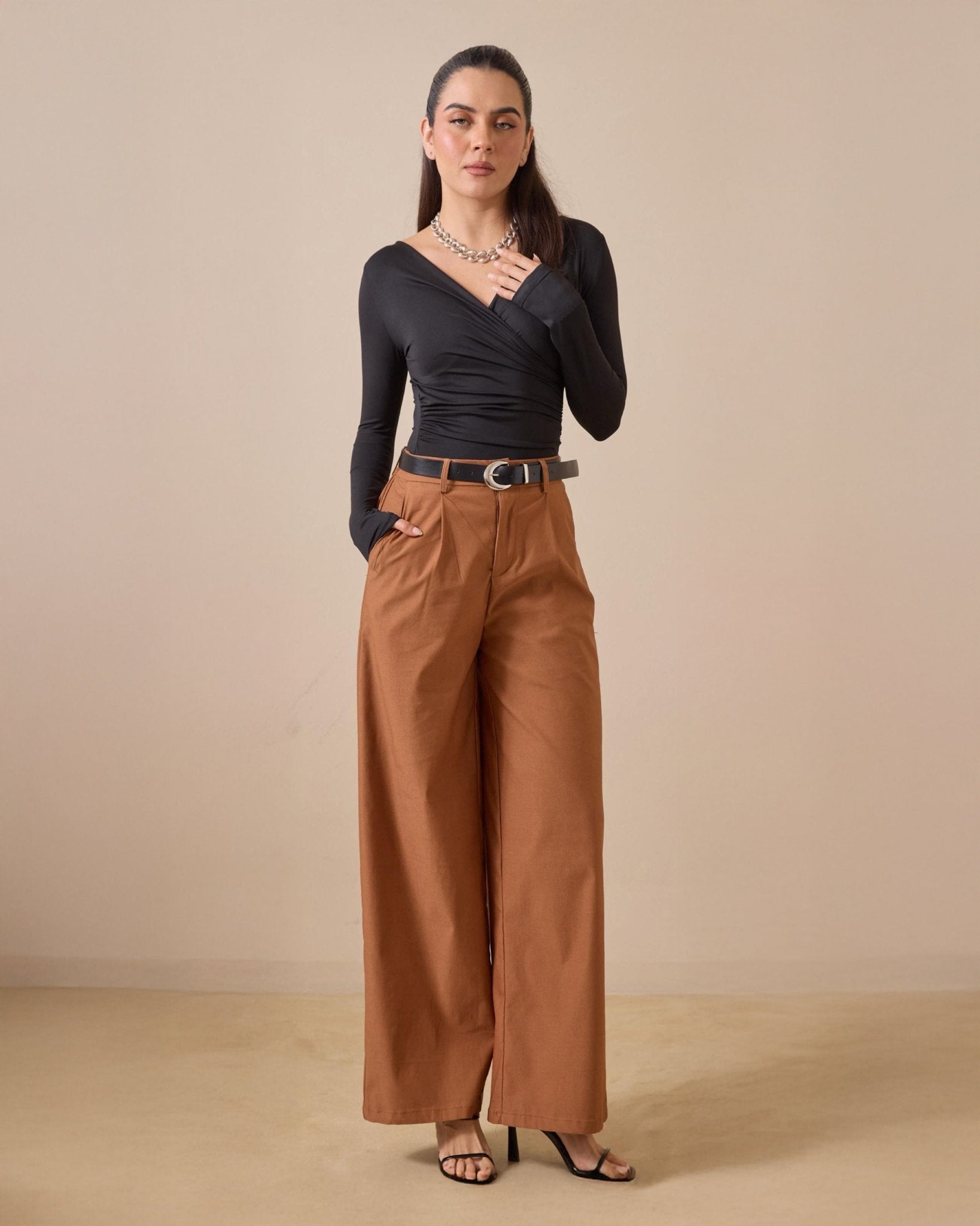 Pantalón Palazzo de Tiro Alto para Mujer - ROXANZ