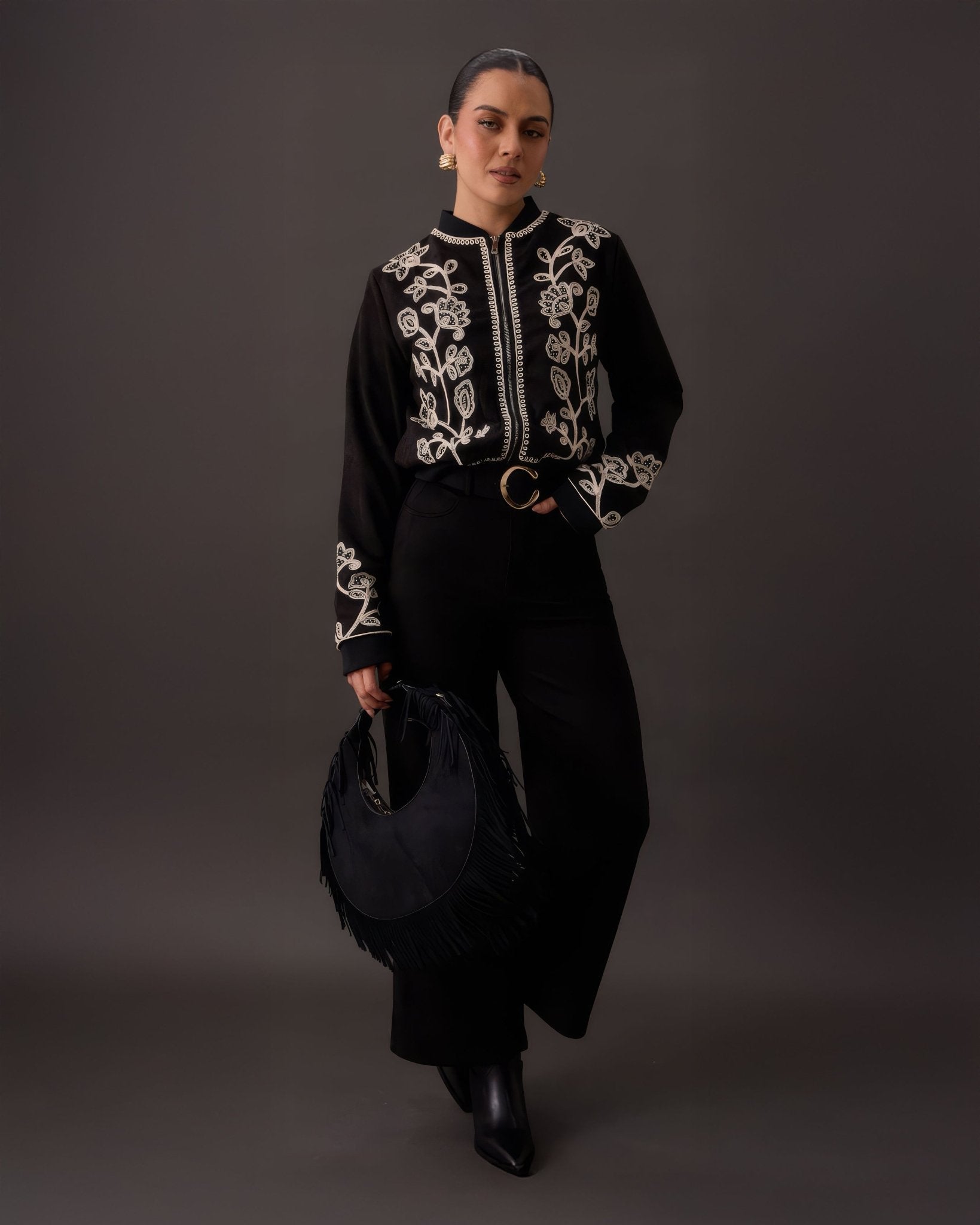 Pantalón Wide Leg de Gamuza para Mujer - ROXANZ