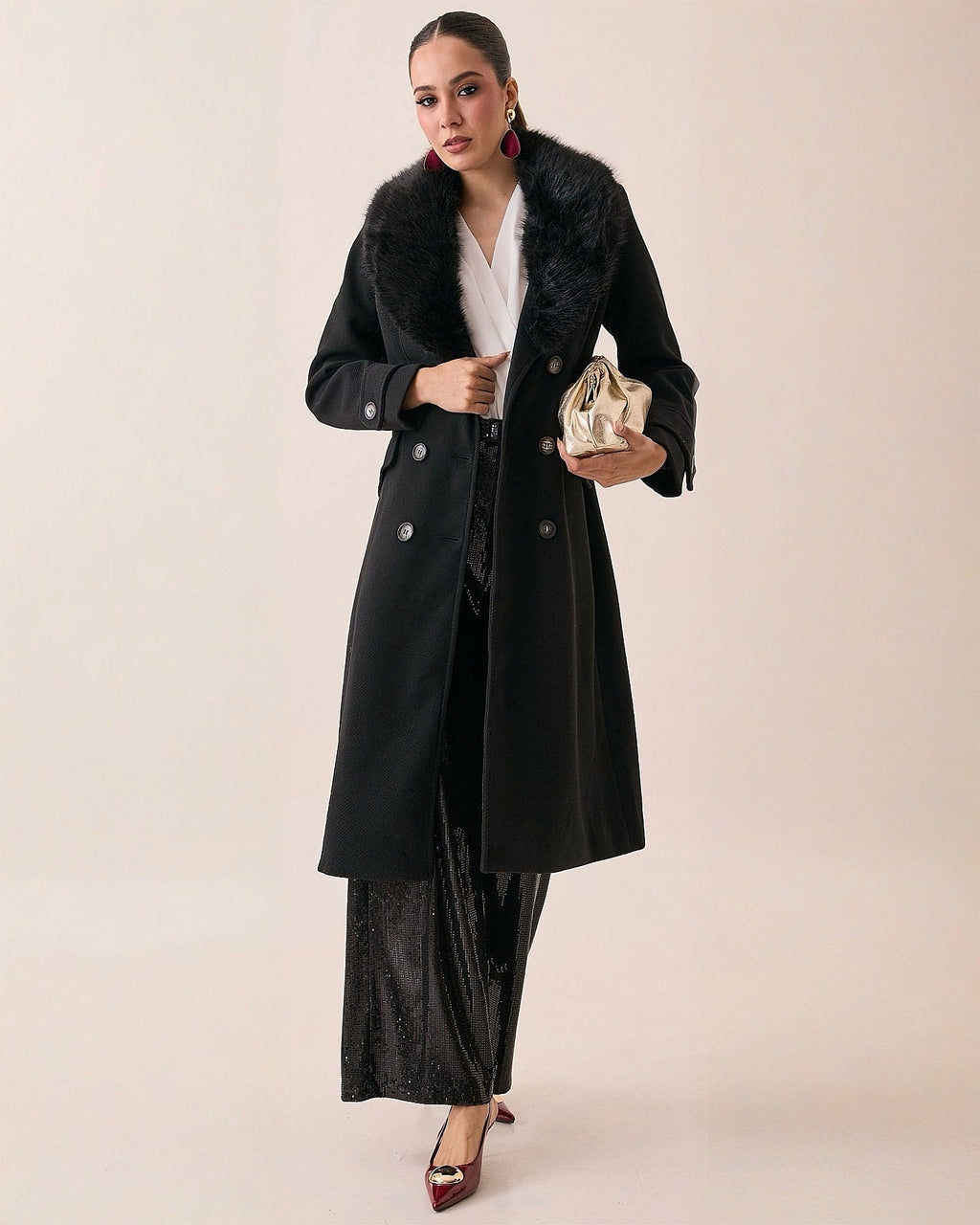 Pantalón Wide Leg de Lentejuelas para Fiesta Mujer - ROXANZ