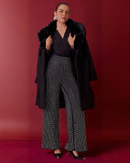 Pantalón Wide Leg Negro Brillante para Fiesta - ROXANZ