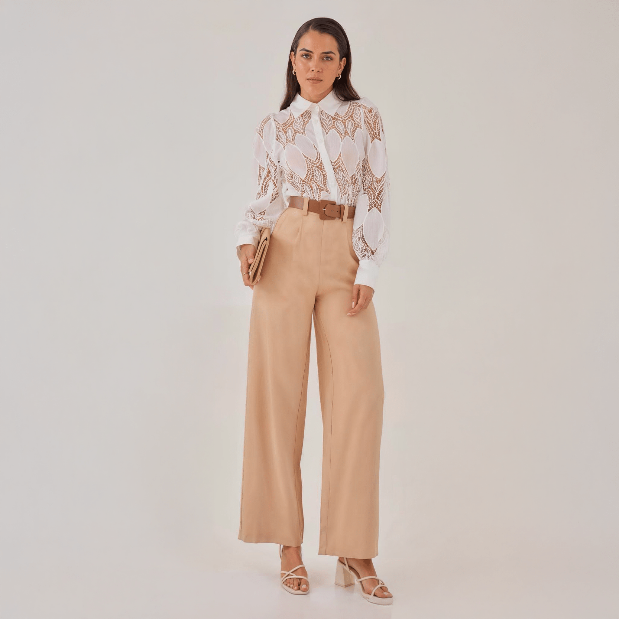 Pantalones Amplios en Colores Neutros para Mujer - ROXANZ